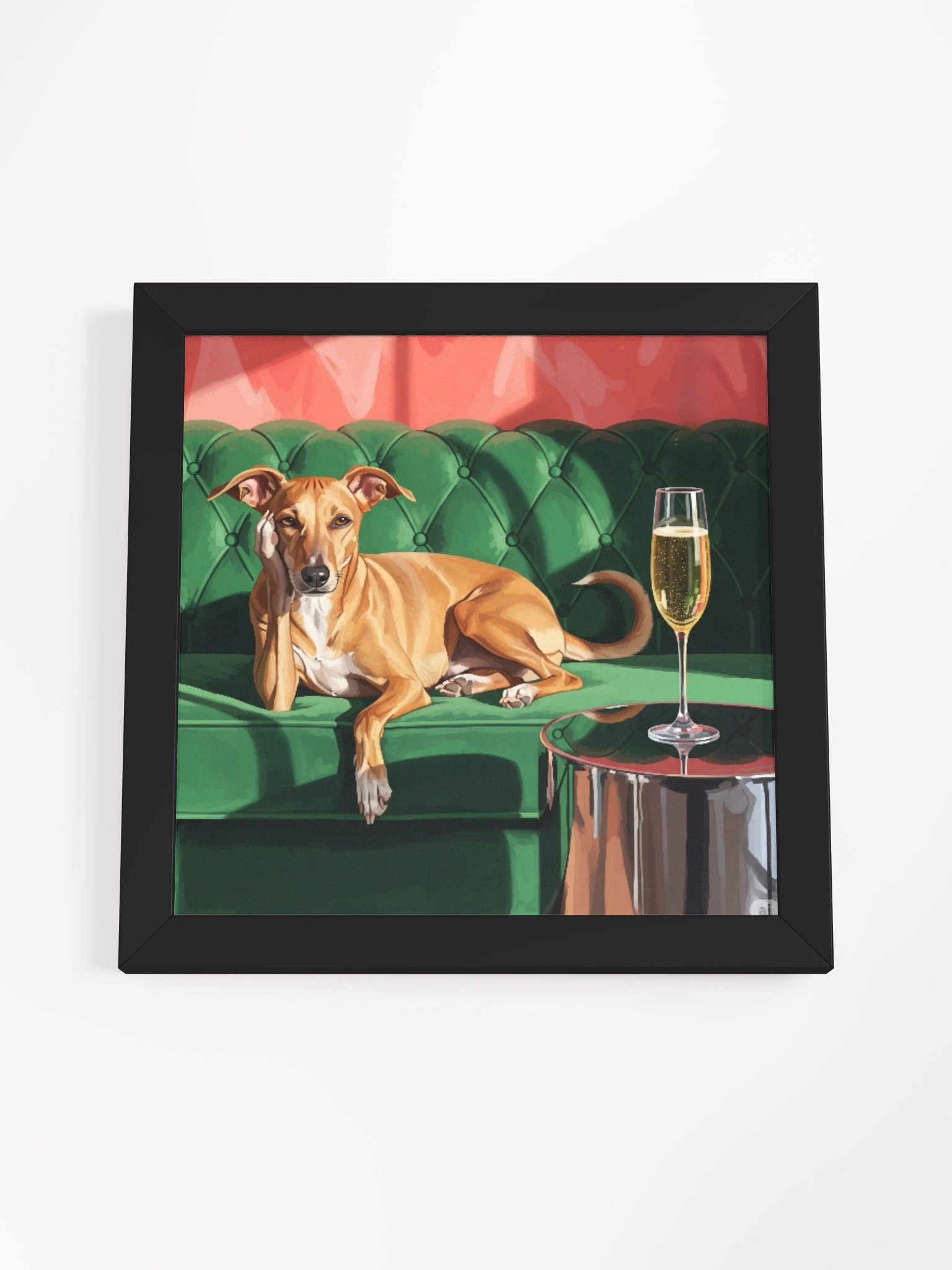 Potcake & Champagne Framed Art Print product image (32)