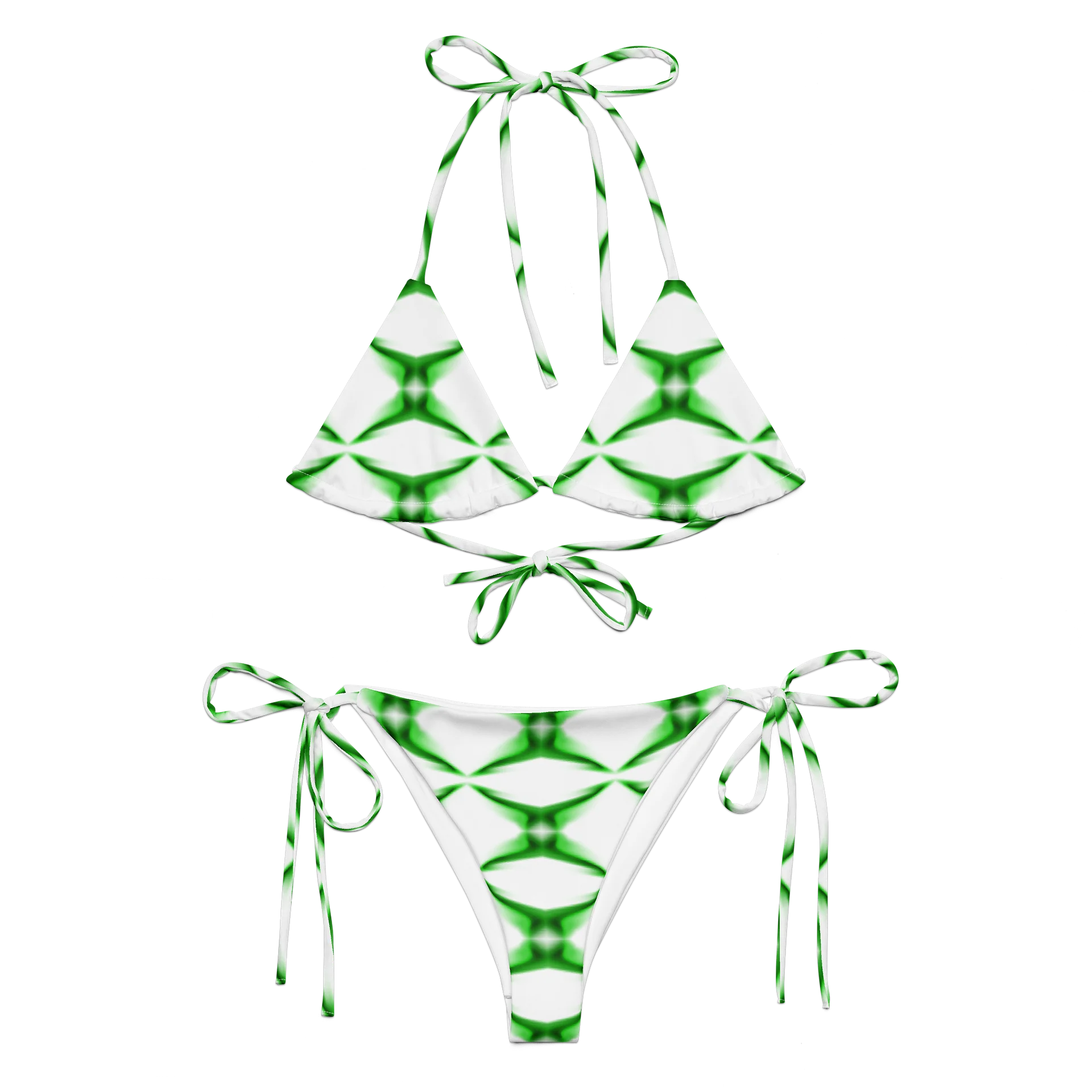 Green Geometric Pulse – String Bikini Eco-Chic Geometric Bikini Set product image (5)
