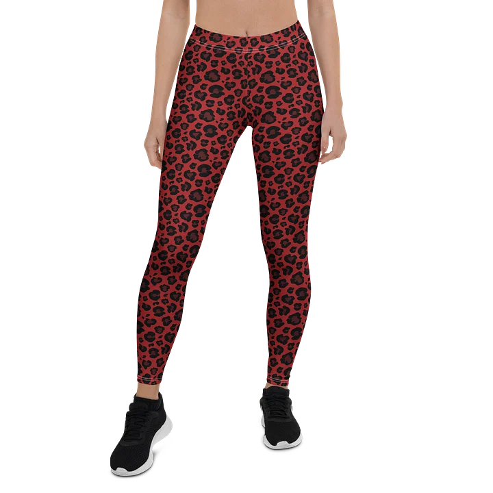 Bold Red Leopard Print Leggings for Active Wear product image (1)