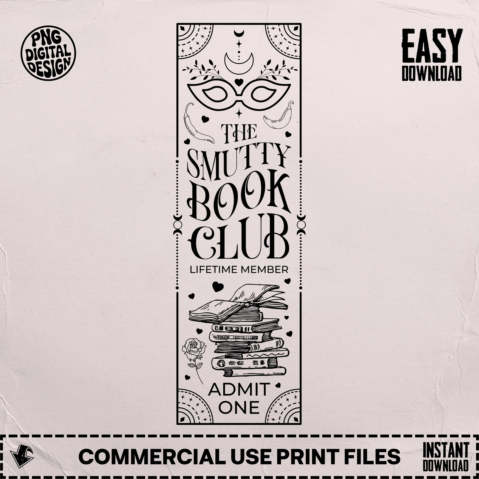 Smutty Book Club Bookish Reader Tarot Bookmark SVG, Laser Cut File, Celestial Book Nerd Dark Romance, Instant Digital Download product image (6)