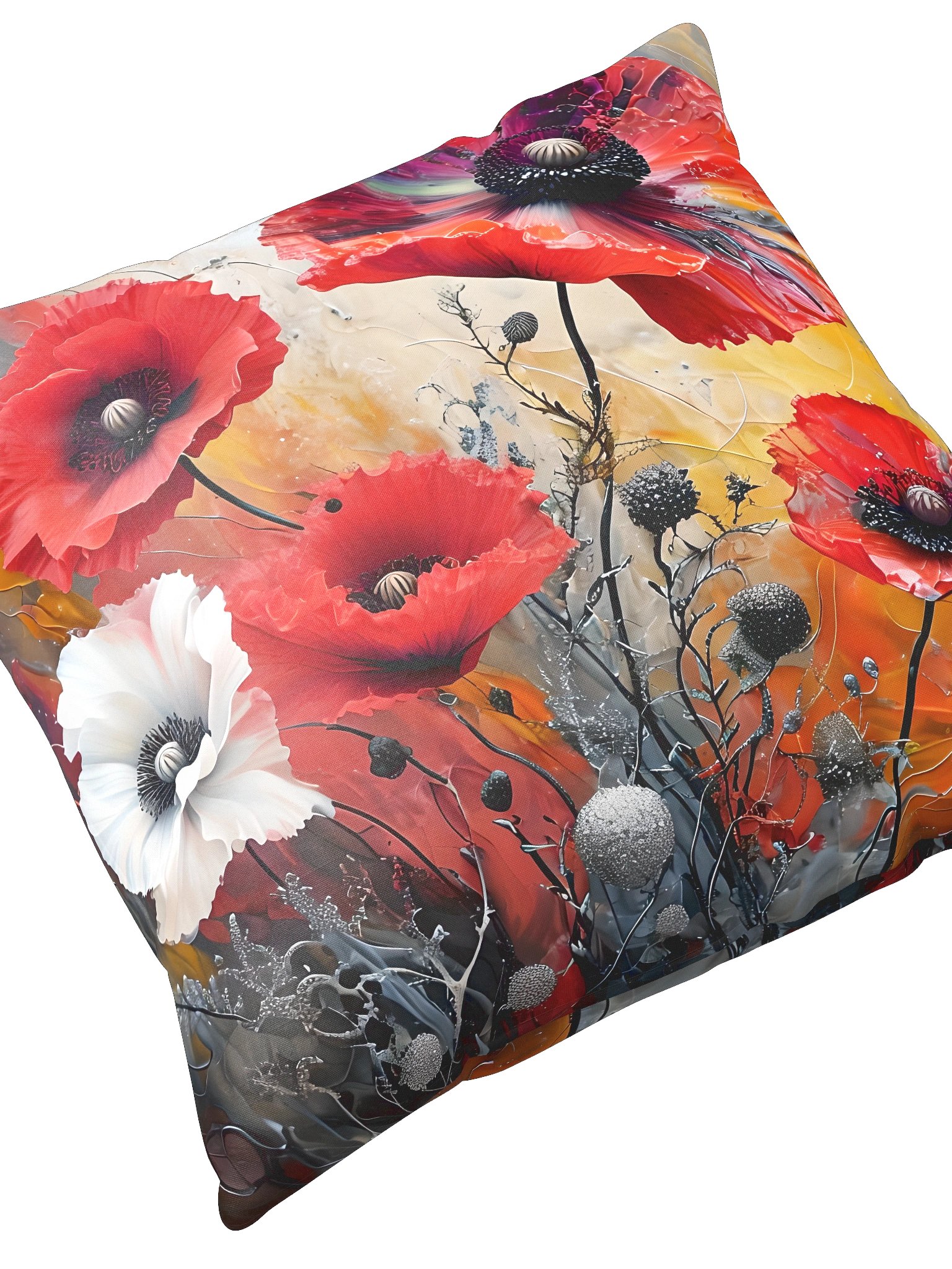 Embers of Bloom – Abstract Red Poppy Cushion Cover product image (5)