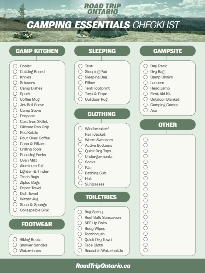 Camping Essentials Checklist product image (1)