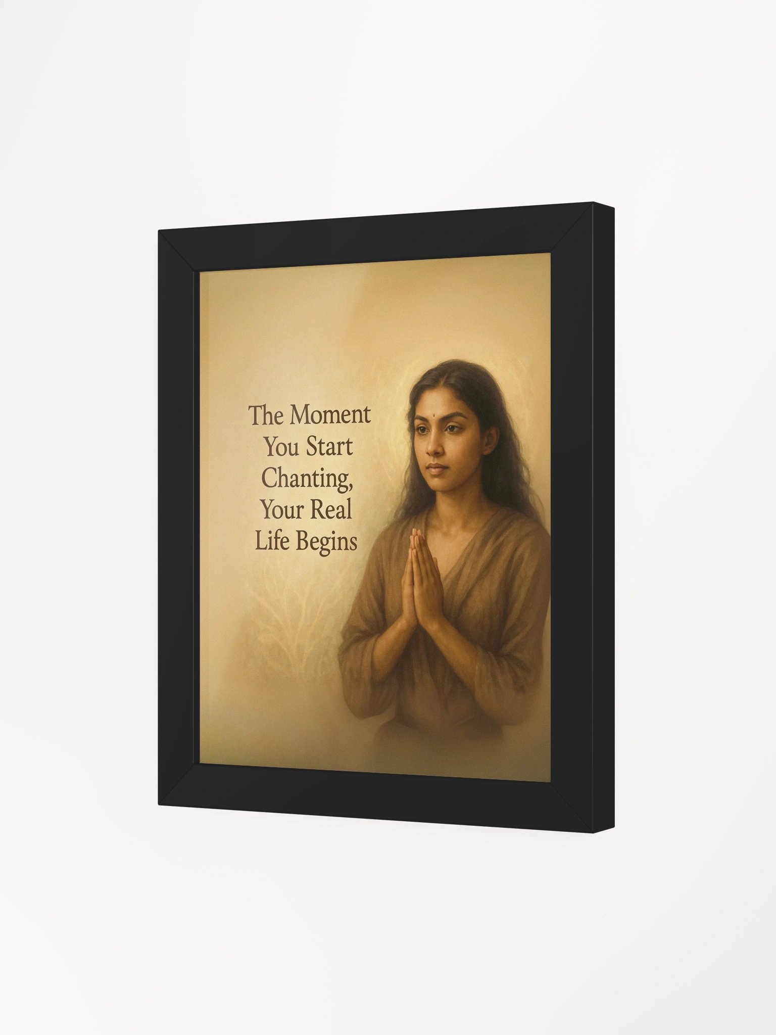Chanting Awakens Life – Nichiren Buddhism Poster with Meditative Portrait product image (3)