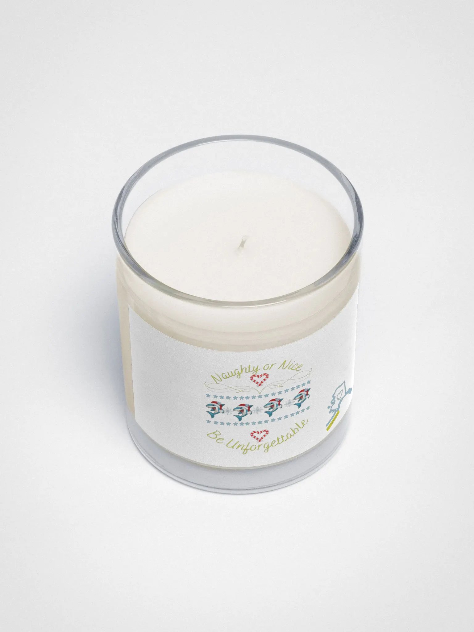 Naughty or Nice Soy Wax Candle In A Clear Glass Jar product image (3)