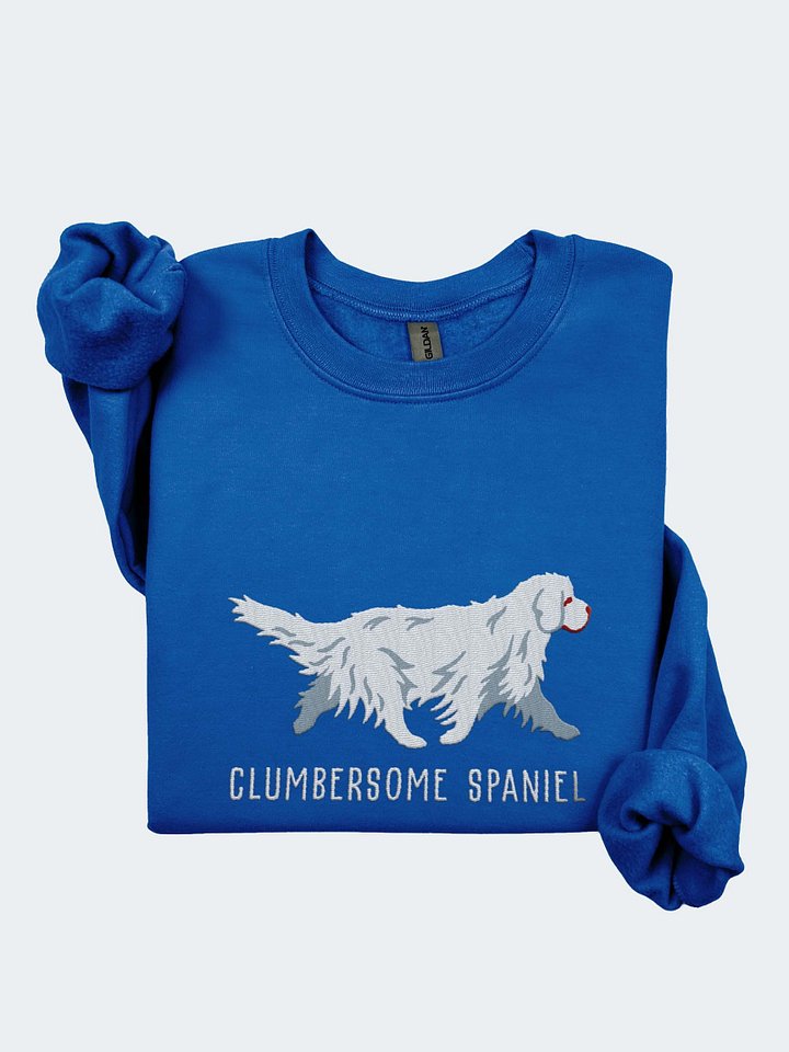 Clumbersome Spaniel Sweatshirt (Embroidered) of a Clumber Spaniel(White) product image (1)