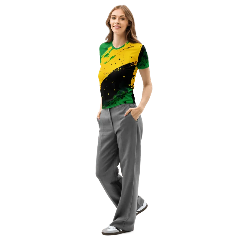 Vintage Jamaica Sport Print - Caribbean Apples | Women’s Cotton Crew Neck T-Shirt product image (6)