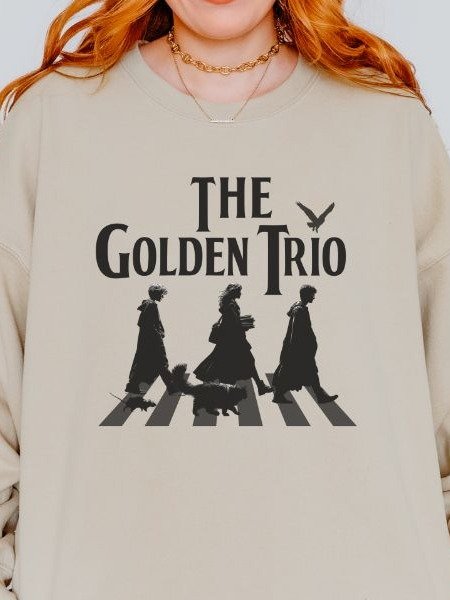 Golden Trio on Abbey Road Parody Vintage Cozy Fall Sweatshirt product image (7)