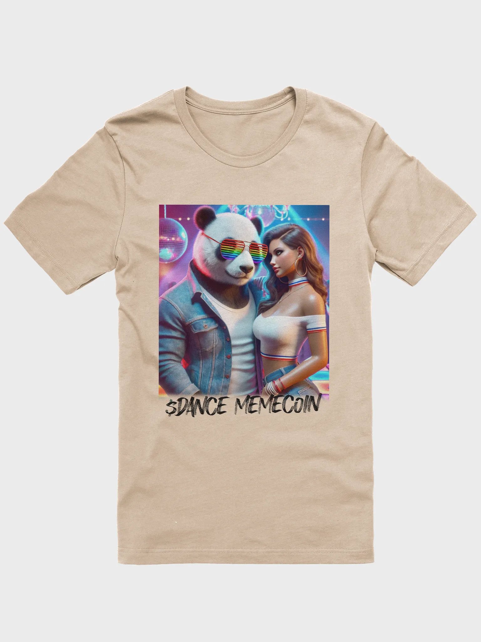 PLAYA PANDA - DANCE MEMECOIN - PREMIUM TEE - TAN product image (3)