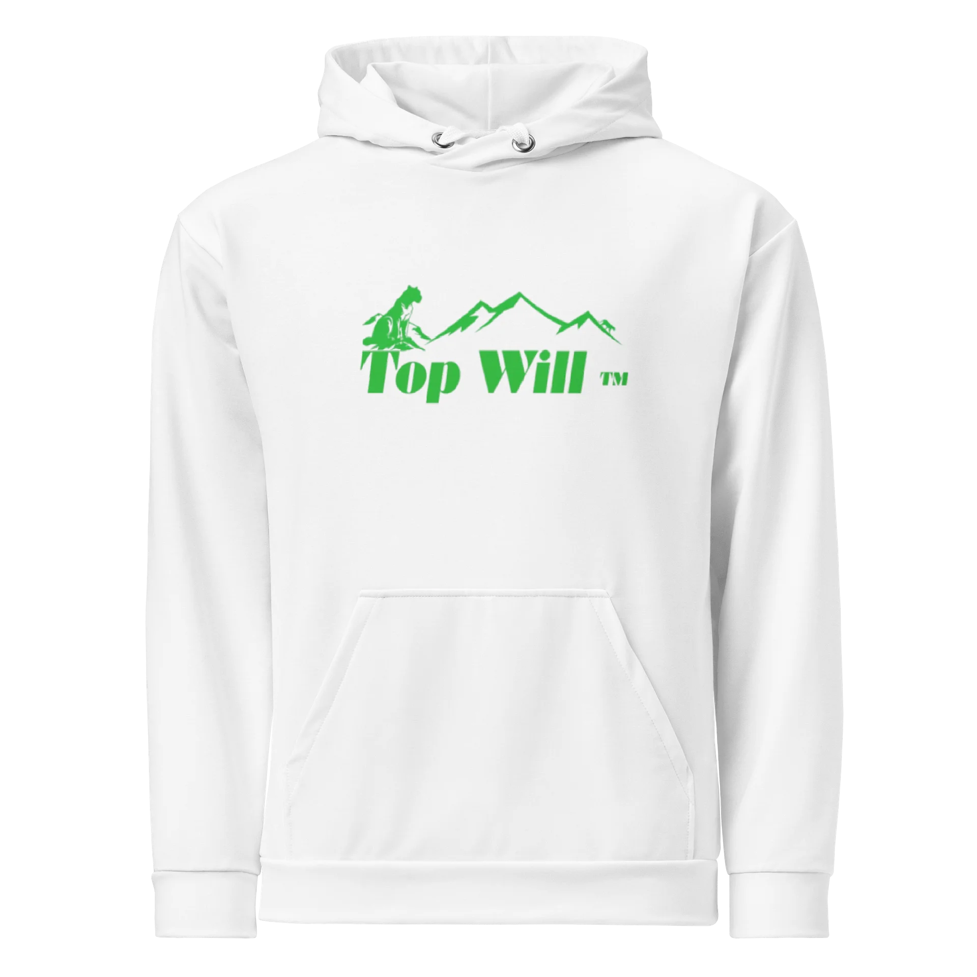 Top Will ™ Unisex White & Green Cotton Hoodie product image (1)