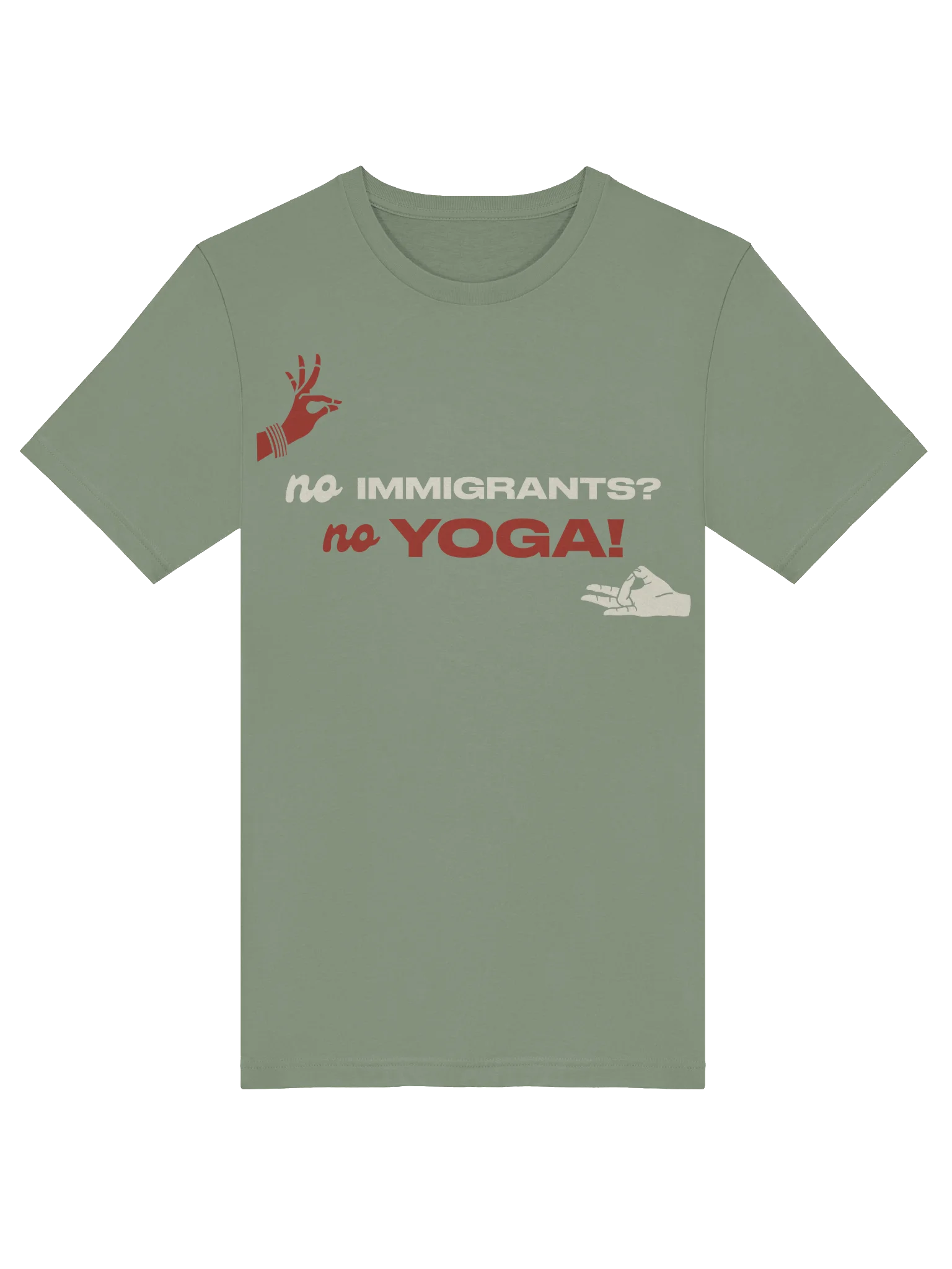 No Immigrants, No Yoga (White and Red Tee) product image (41)