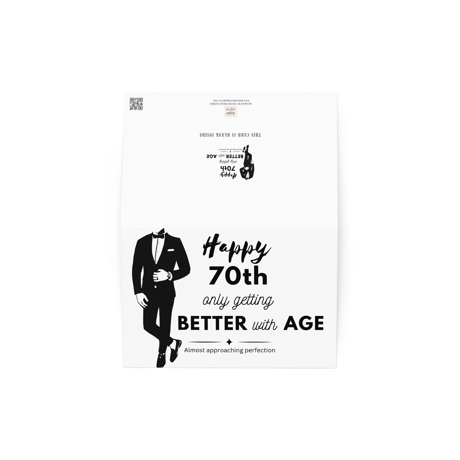 Happy 70th Birthday Card Man in a Tux product image (3)