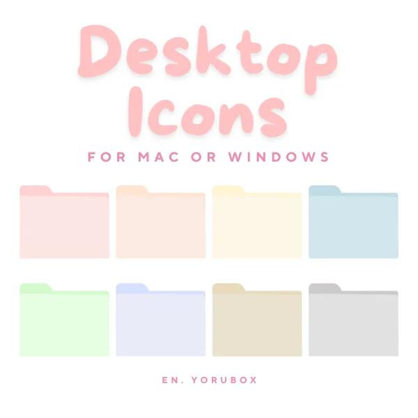 Aesthetic Folder Icons For Mac & Windows product image (1)