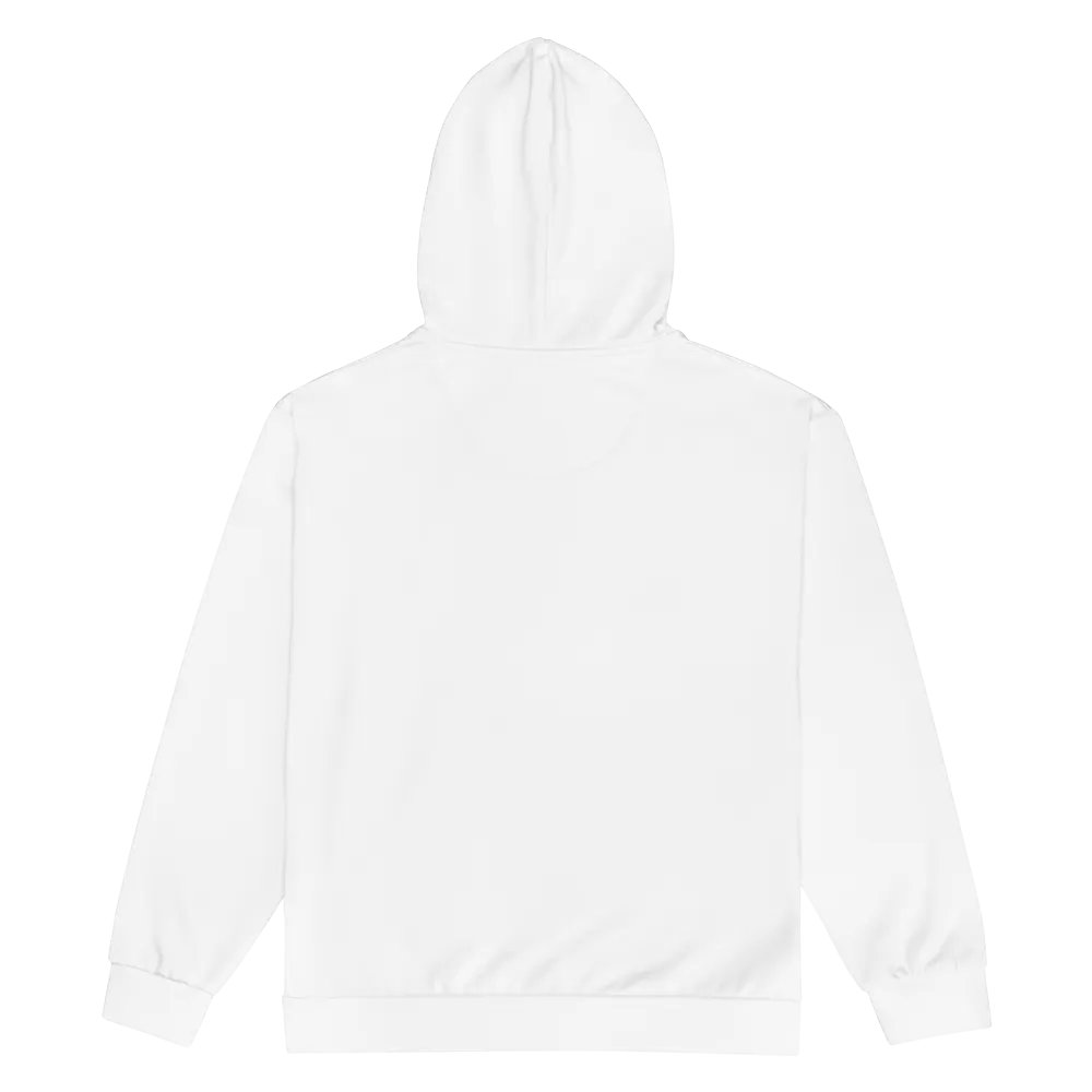 Eagle Unisex Zip Hoodie with Soaring Eagle Design - White, Recycled product image (2)