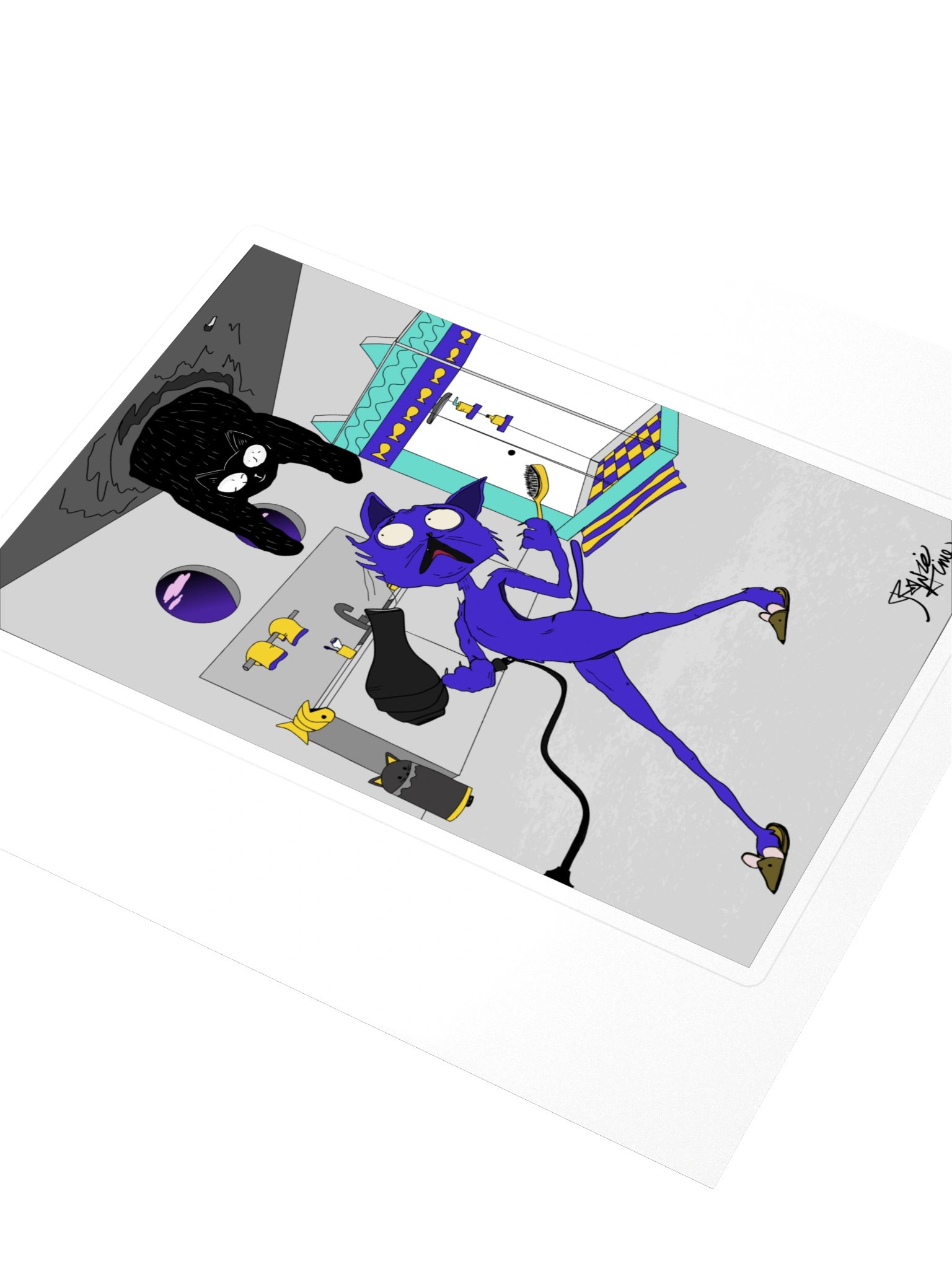 Sticker: Ceiling thoughts of a cat product image (3)