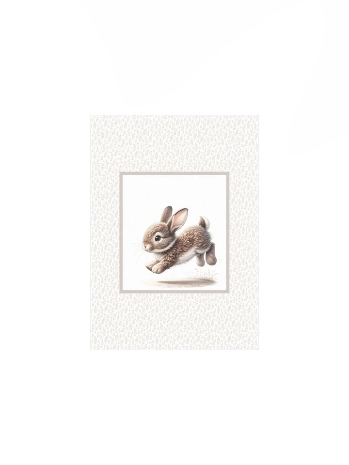 Cute Bunny with Zoomies, Boho Nursery Print product image (2)