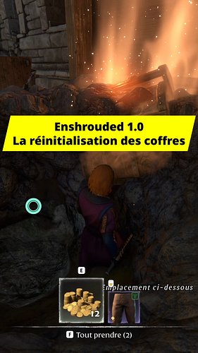 Dans Enshrouded 1.0, si vous relancez la partie tout de suite après avoir ouvert un coffre et pris le loot, le coffre ne se r...