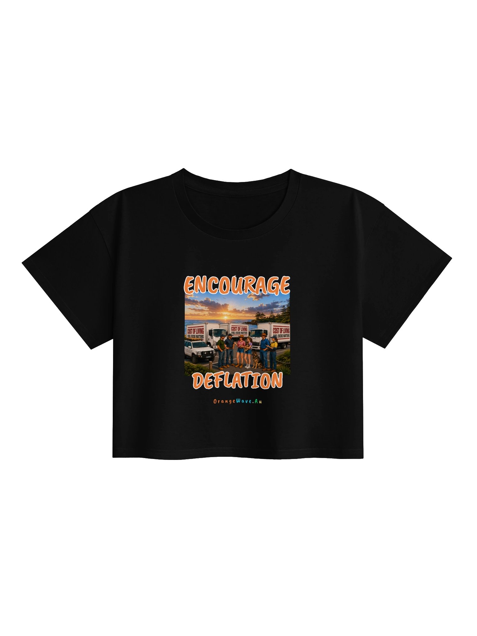 Encourage Deflation Protest Graphic Crop Top product image (3)