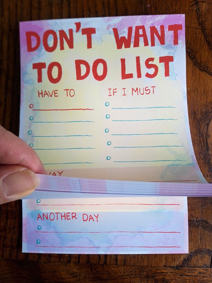 Funny 'Don't Want To Do' List Notepad: A5 Chore Planner product image (1)