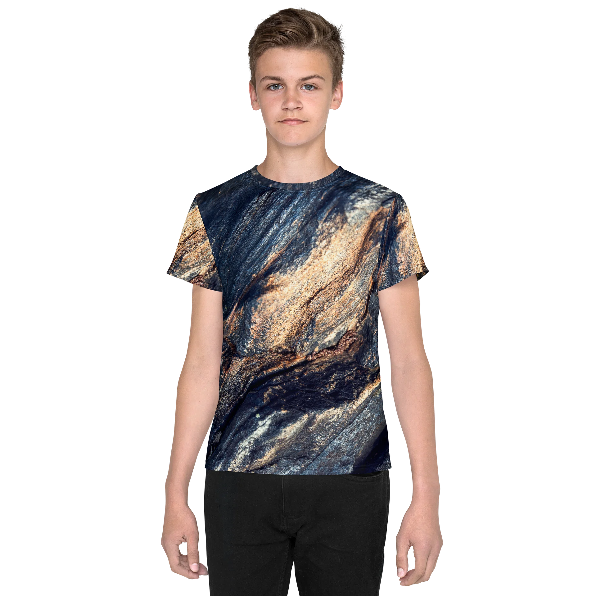 Obsidian Vein All-Over Print Youth Crew Neck T-Shirt product image (1)