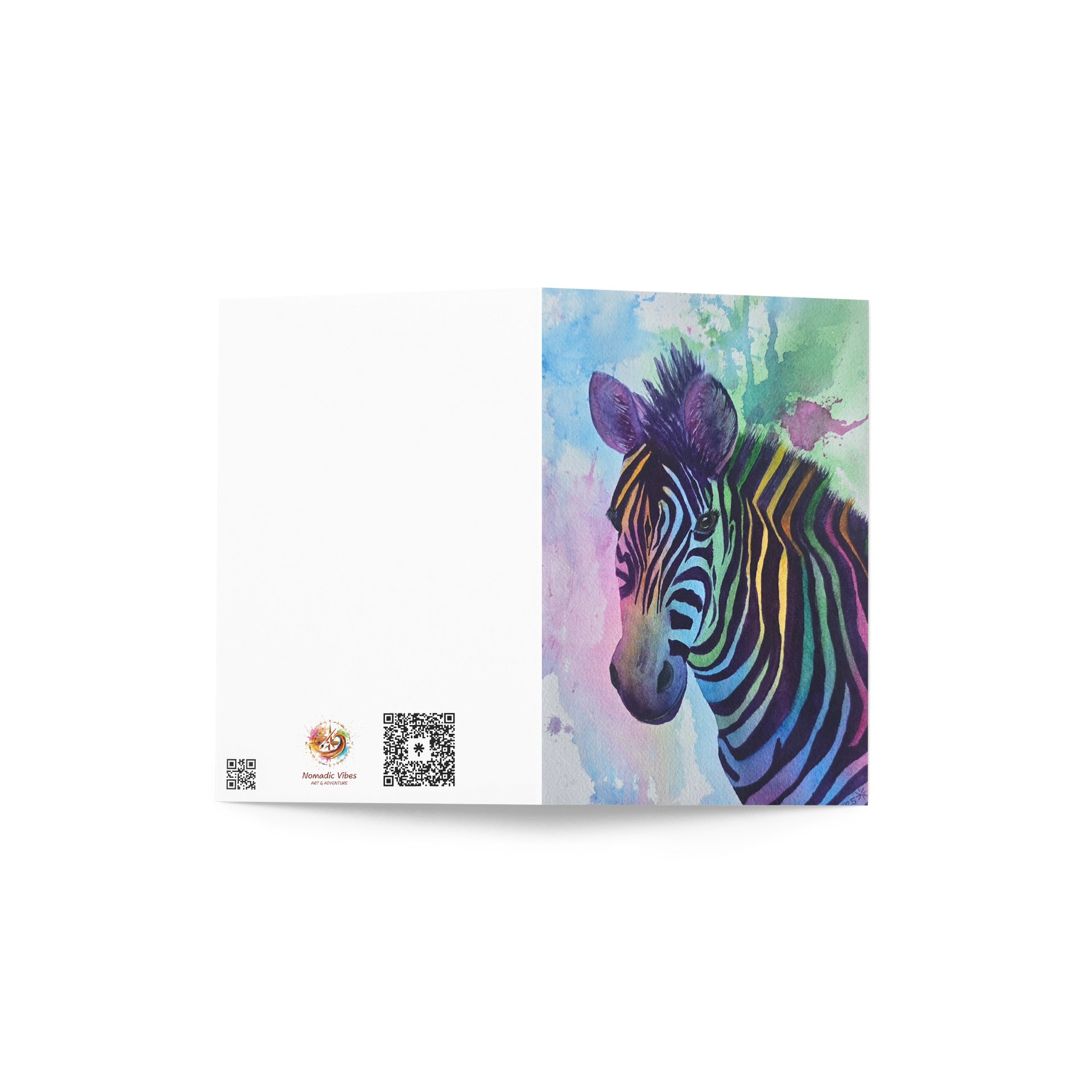 Rainbow Zebra Greeting Card product image (2)
