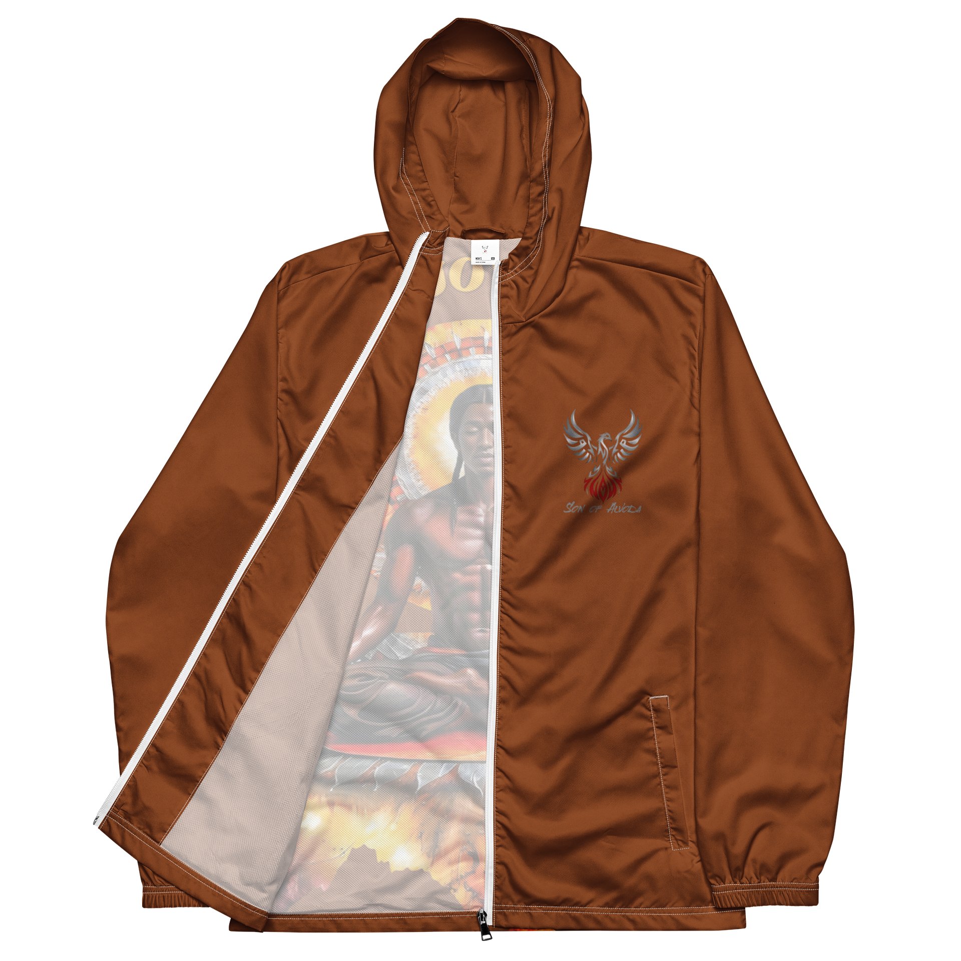 Golden Brown Protect Your Peace Painted Windbreaker product image (4)