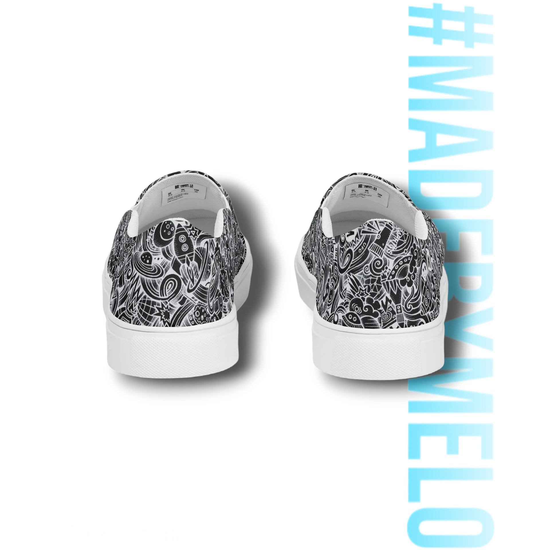 Dark Space Scribble - Women's Slip-ons | #MadeByMELO product image (6)