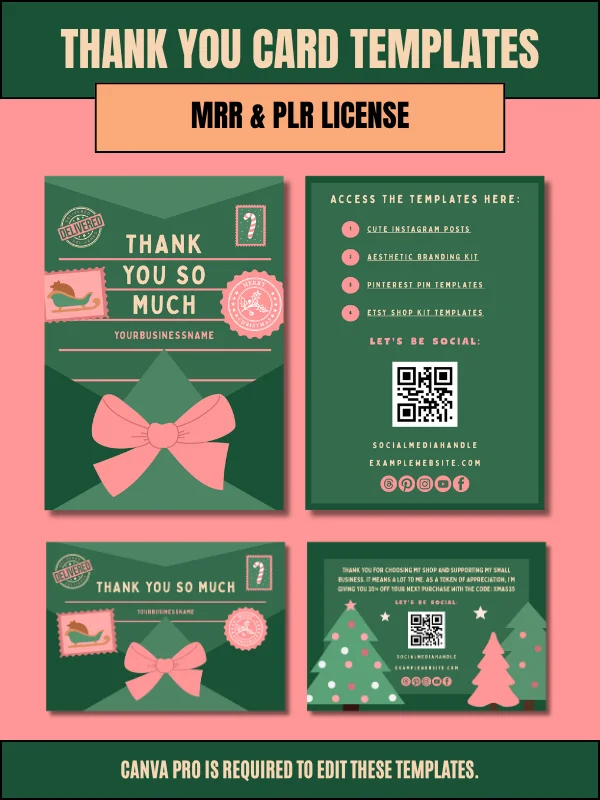 Coquette Christmas Thank You Cards for Customers product image (5)