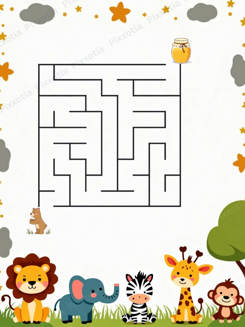 Maze Book (PDF) 50 Pages Including Solution Printable Book Easy Level - 1 product image (4)