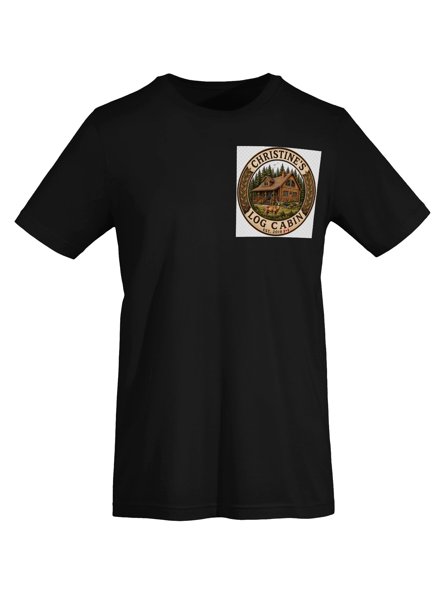 Christine's Log Cabin Premium Cotton T-Shirt | Rustic Logo Tee product image (5)