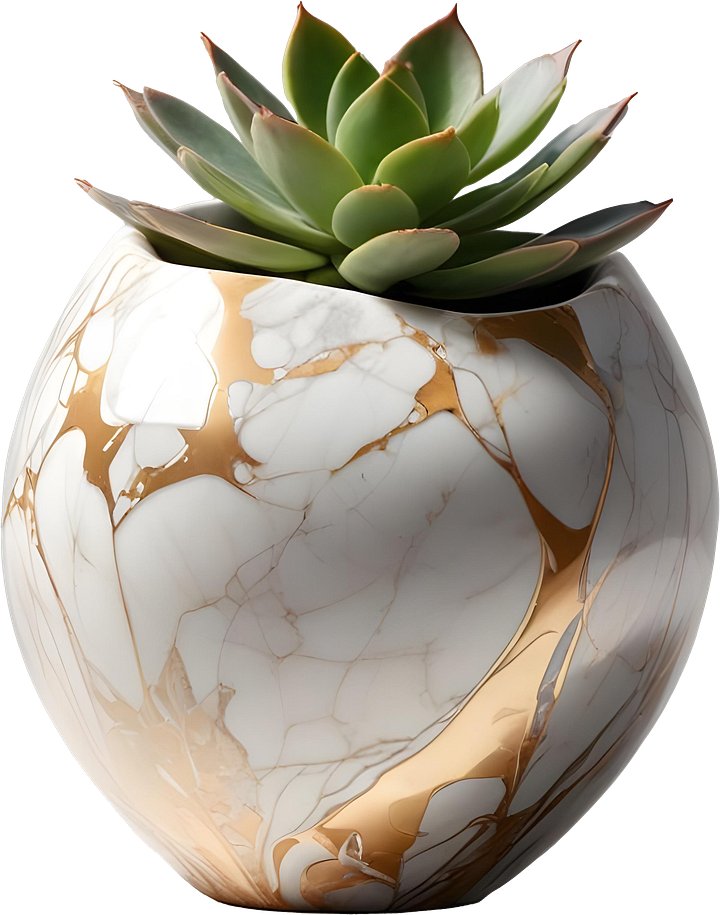 Collection: Marble Eternal – Shabby Chic Succulent Vase PNG product image (1)