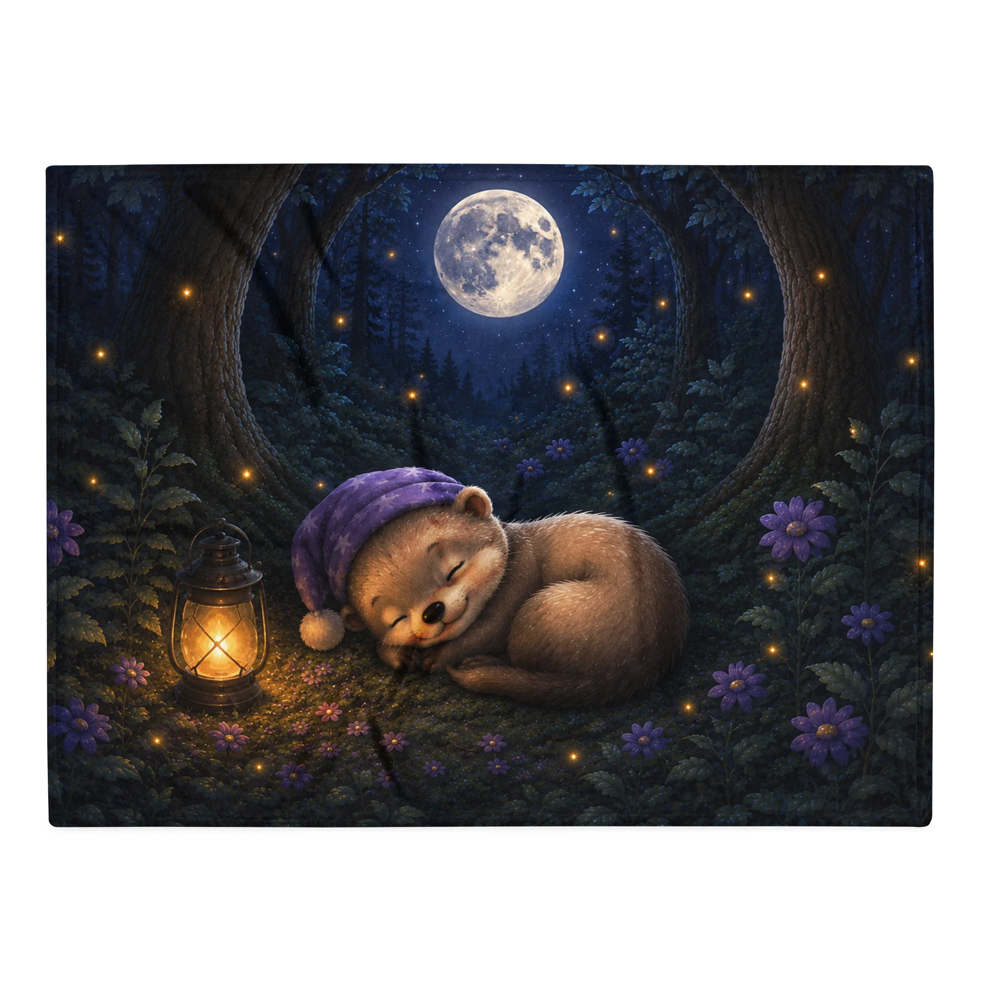 Moonlit Slumber Ferret Throw Blanket | Moonlit Dreams product image (1)