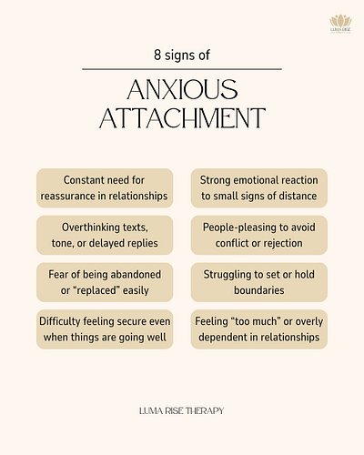 Anxious attachment is a relationship pattern where a person tends to feel insecure about emotional availability and closeness...