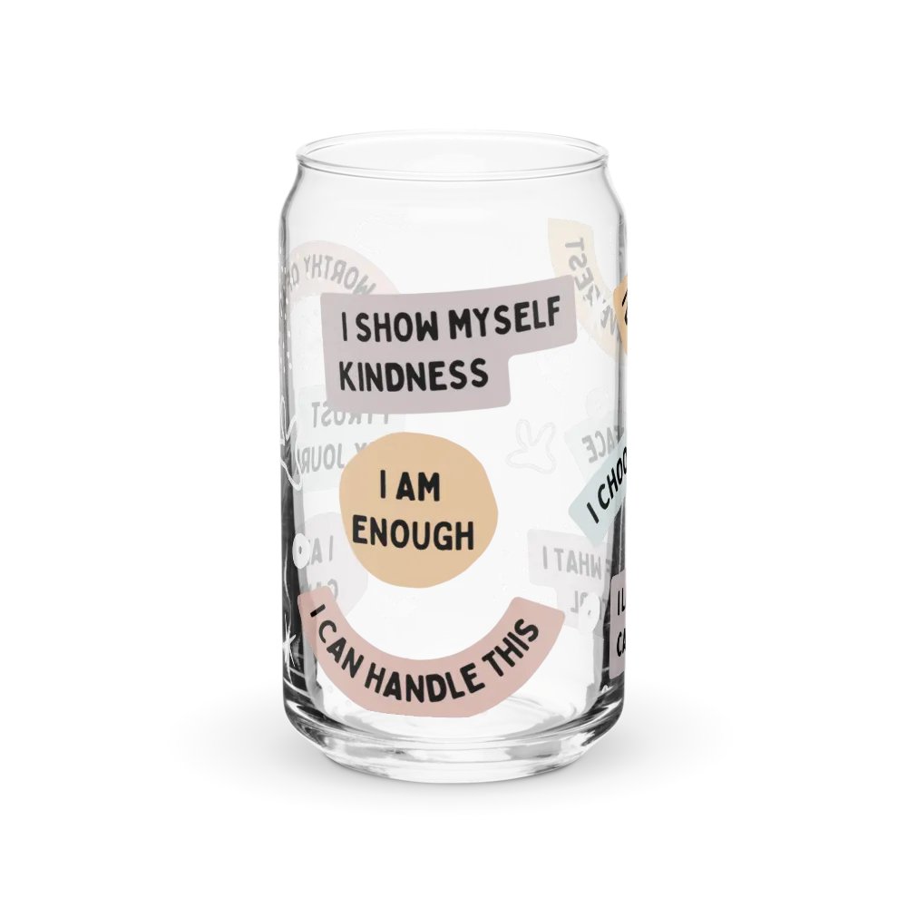 Mindful Affirmations Can-Shaped Glass – 16oz product image (4)