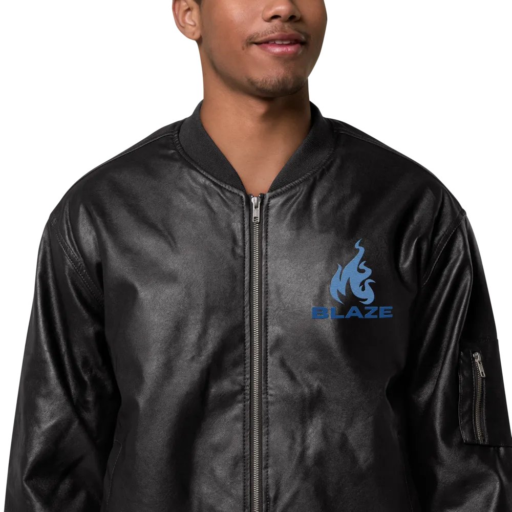 Blaze Faux Leather Bomber Jacket product image (7)