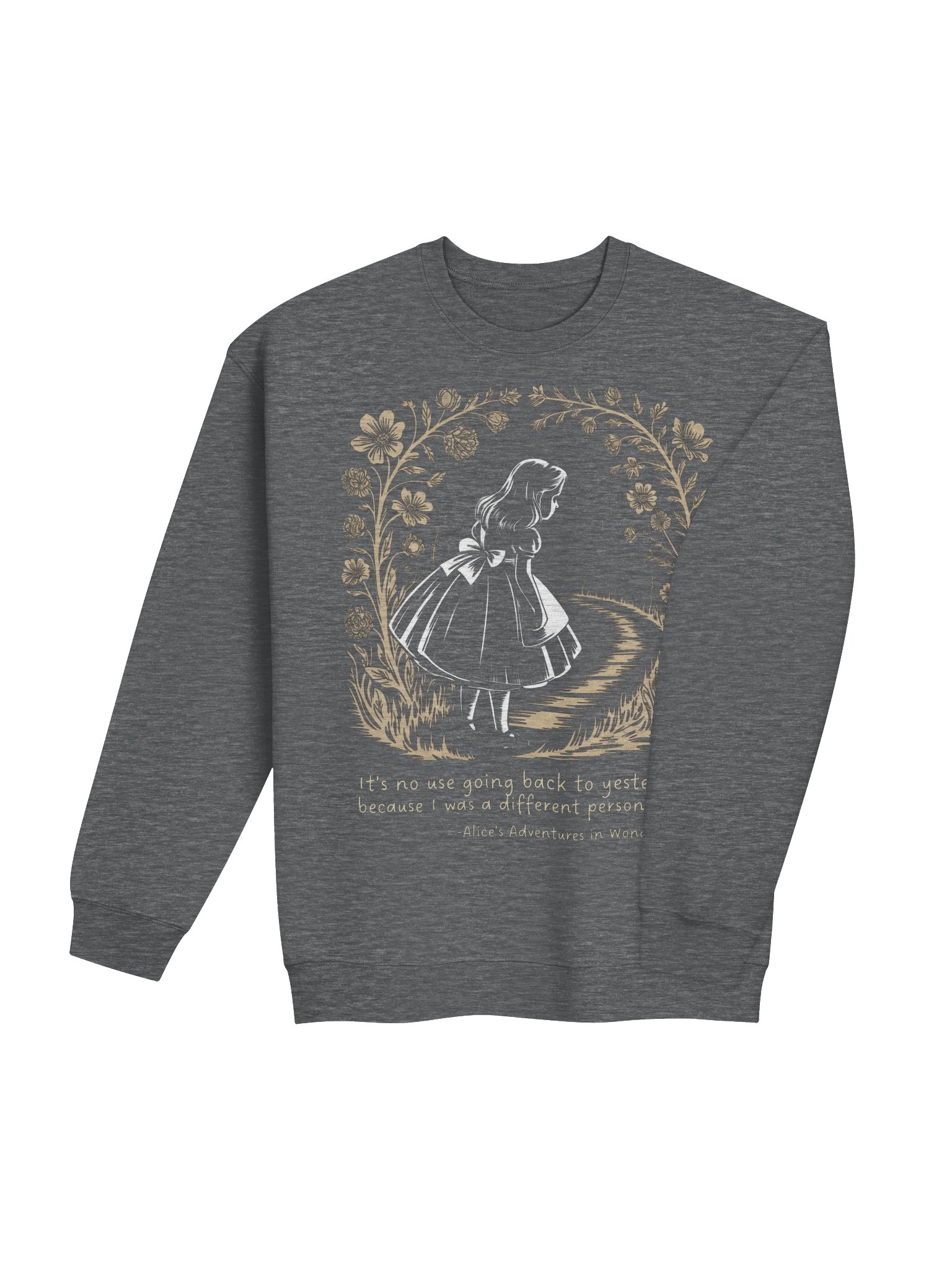 Alice Quote Floral Sweatshirt, Whimsical Wonderland Graphic product image (5)