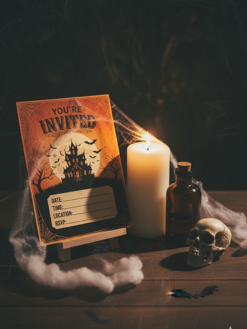 Halloween Party Invitation | Printable Haunted House Spooky Invite | Fill-in-the-Blank Digital Download | Vintage Costume Party Card product image (4)