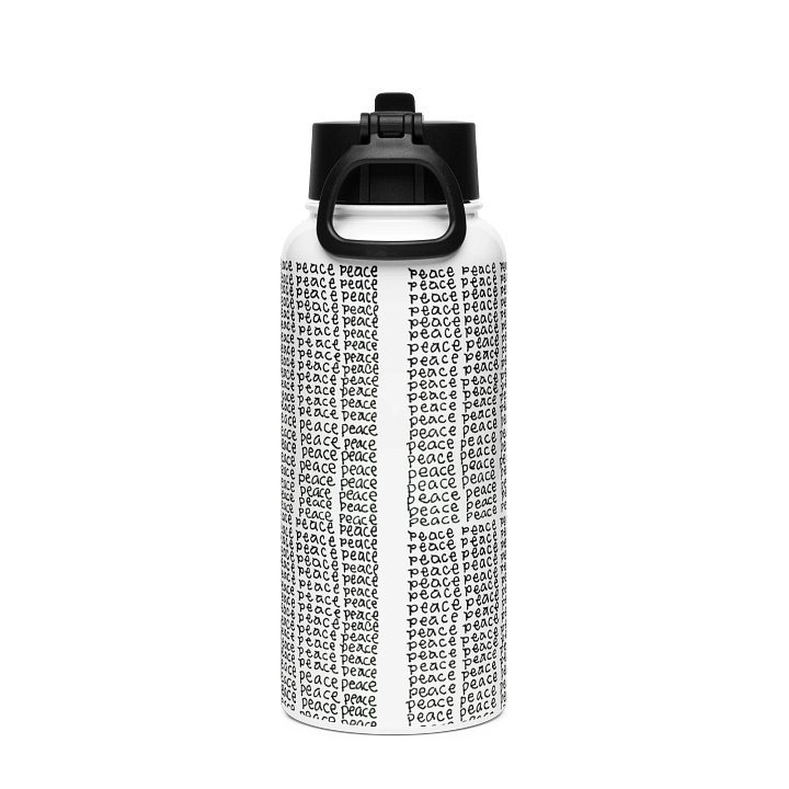 Peace 2 Stainless Steel Water Bottle with a Straw Lid in White product image (2)