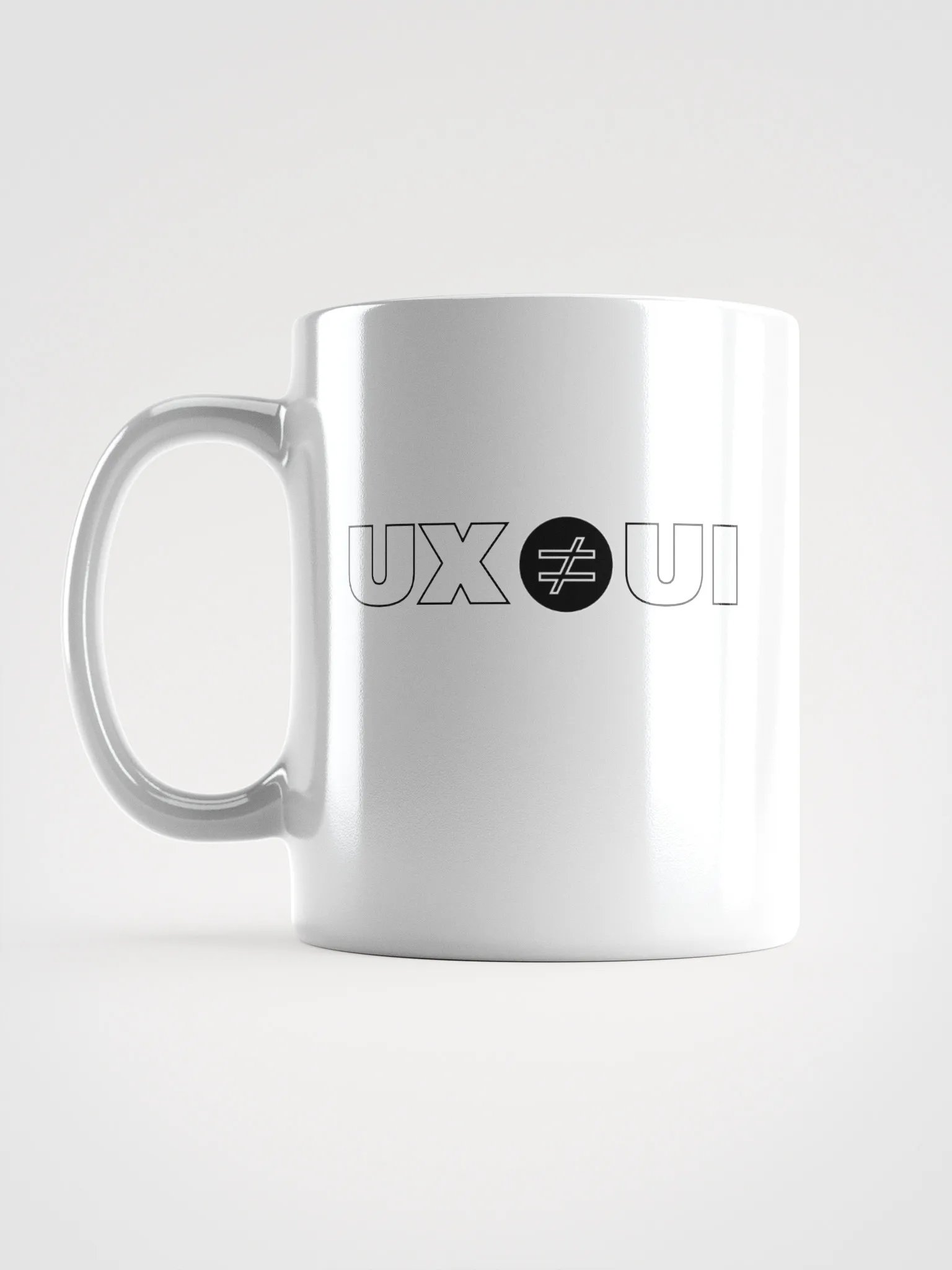 UX ≠ UI White Mug product image (3)