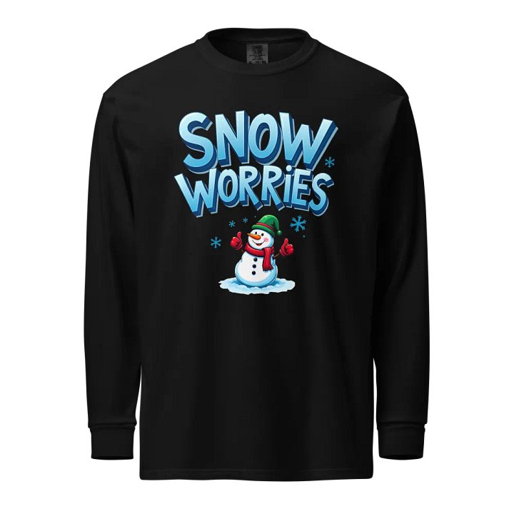 Snow Worries Cartoon Snowman Long Sleeve Shirt product image (1)