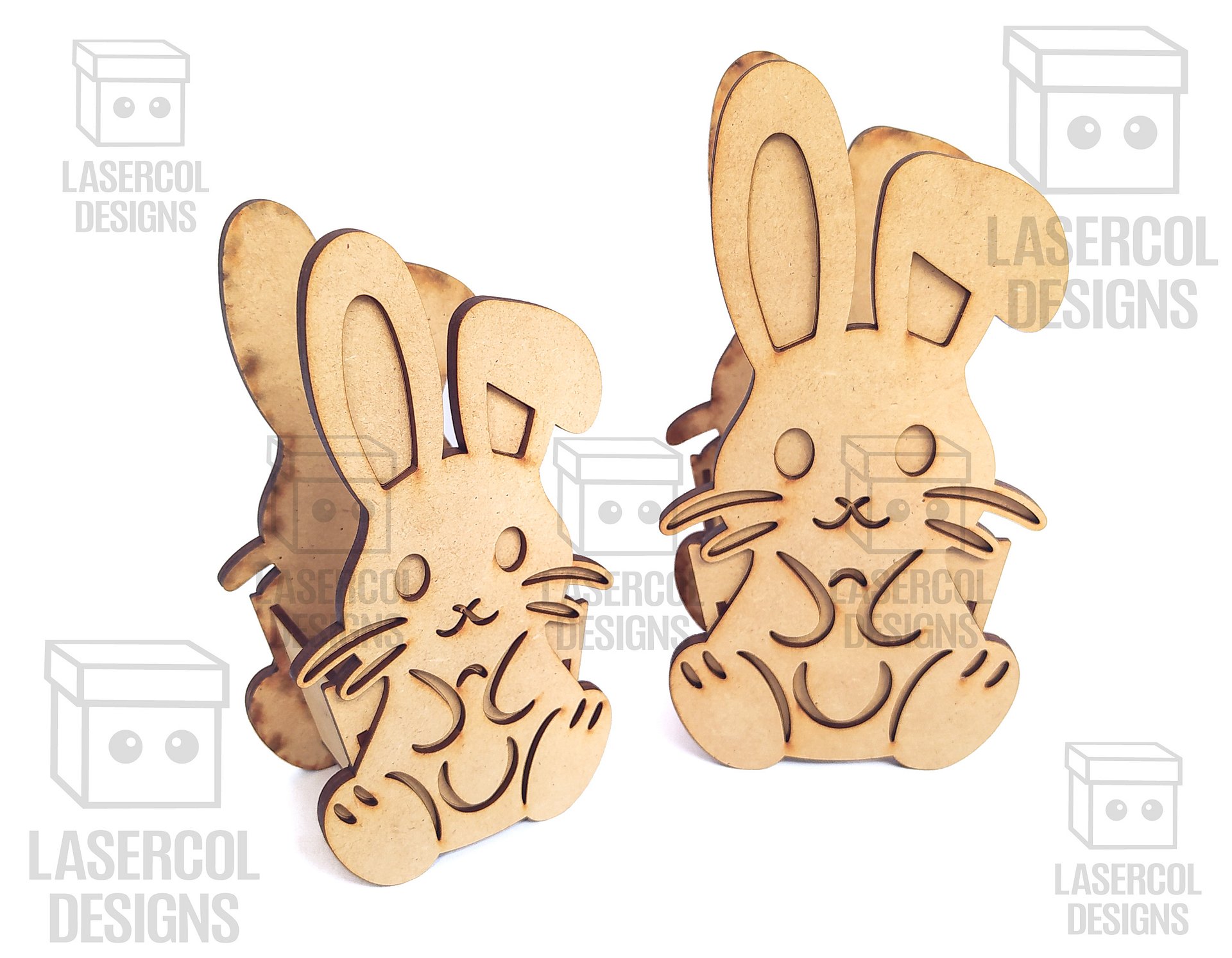 Easter Bunny Basket Set 2 (4 Styles, 2 Sizes) - Laser Cut Files product image (9)