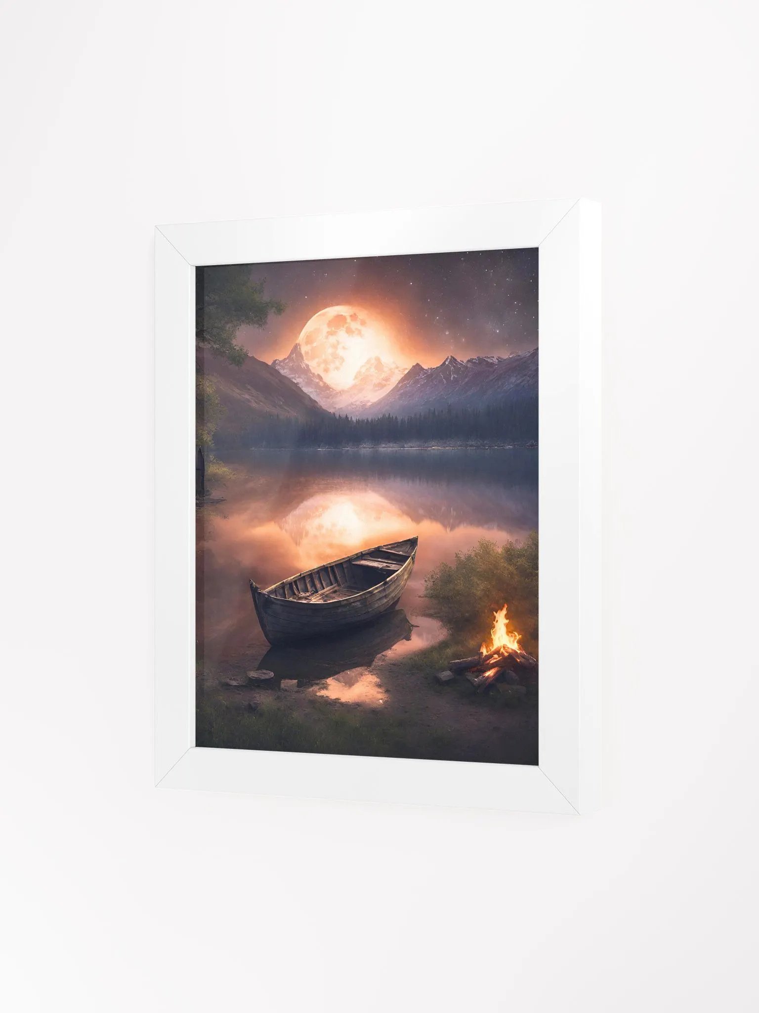 Moonlit Row Boat Framed Poster product image (25)