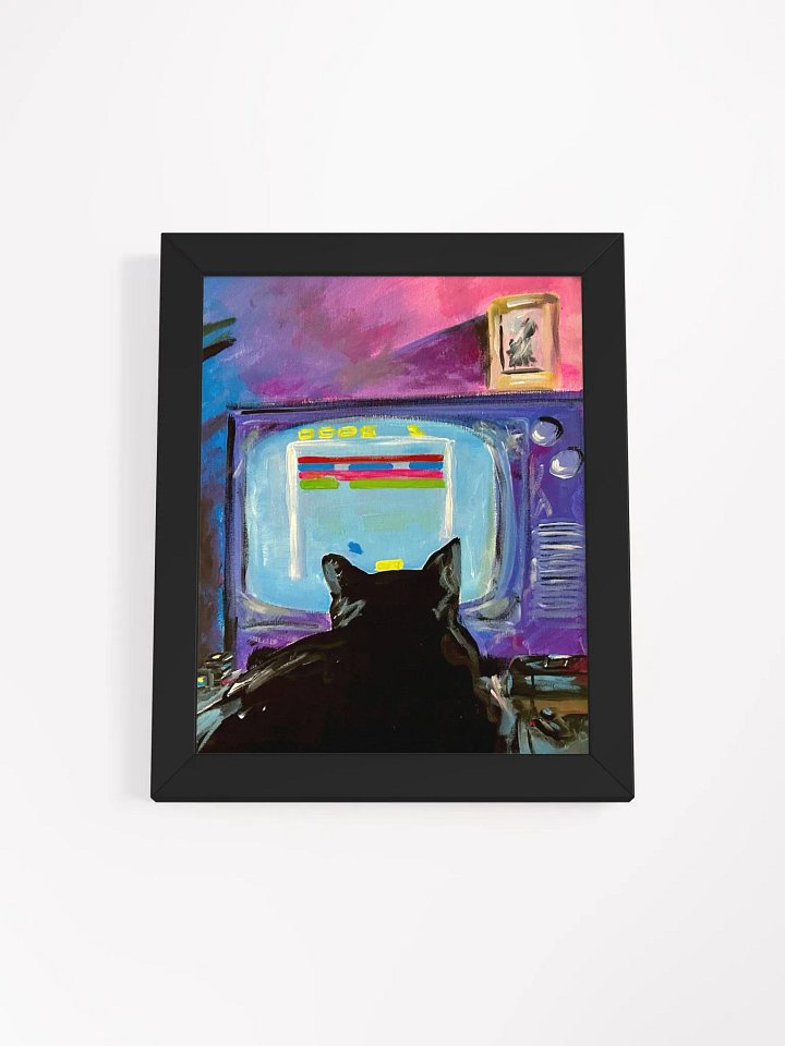 Gamer Cat Atari Daze Zoomed (Framed Print) product image (1)