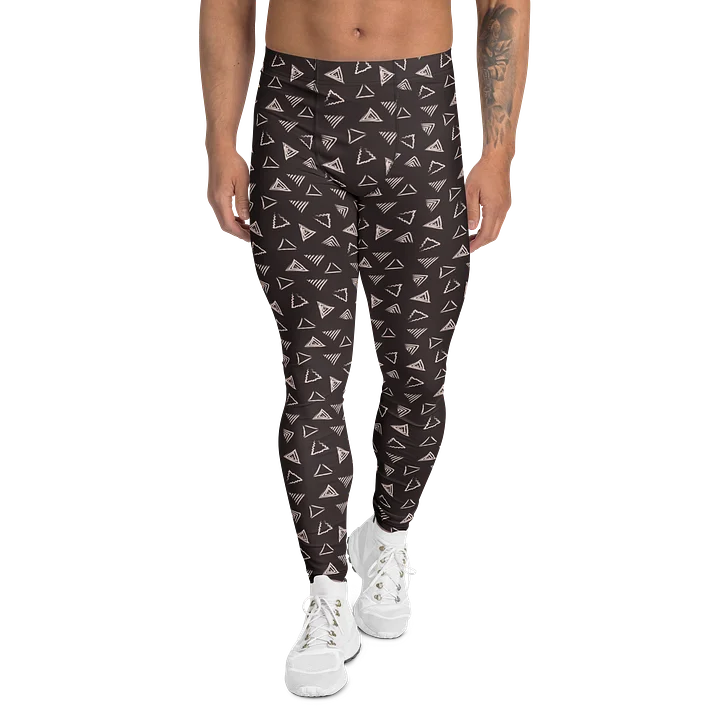 Bold Brown Triangles Print Men's Leggings product image (1)