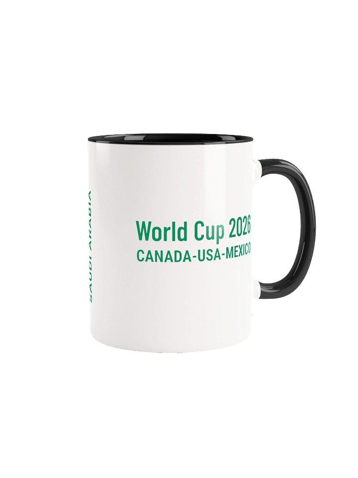 Saudi Arabia 2026 World Cup Flag Mug - Saudi Arabia Soccer Fan Coffee Cup - Premium Two-Tone Ceramic Mug product image (1)