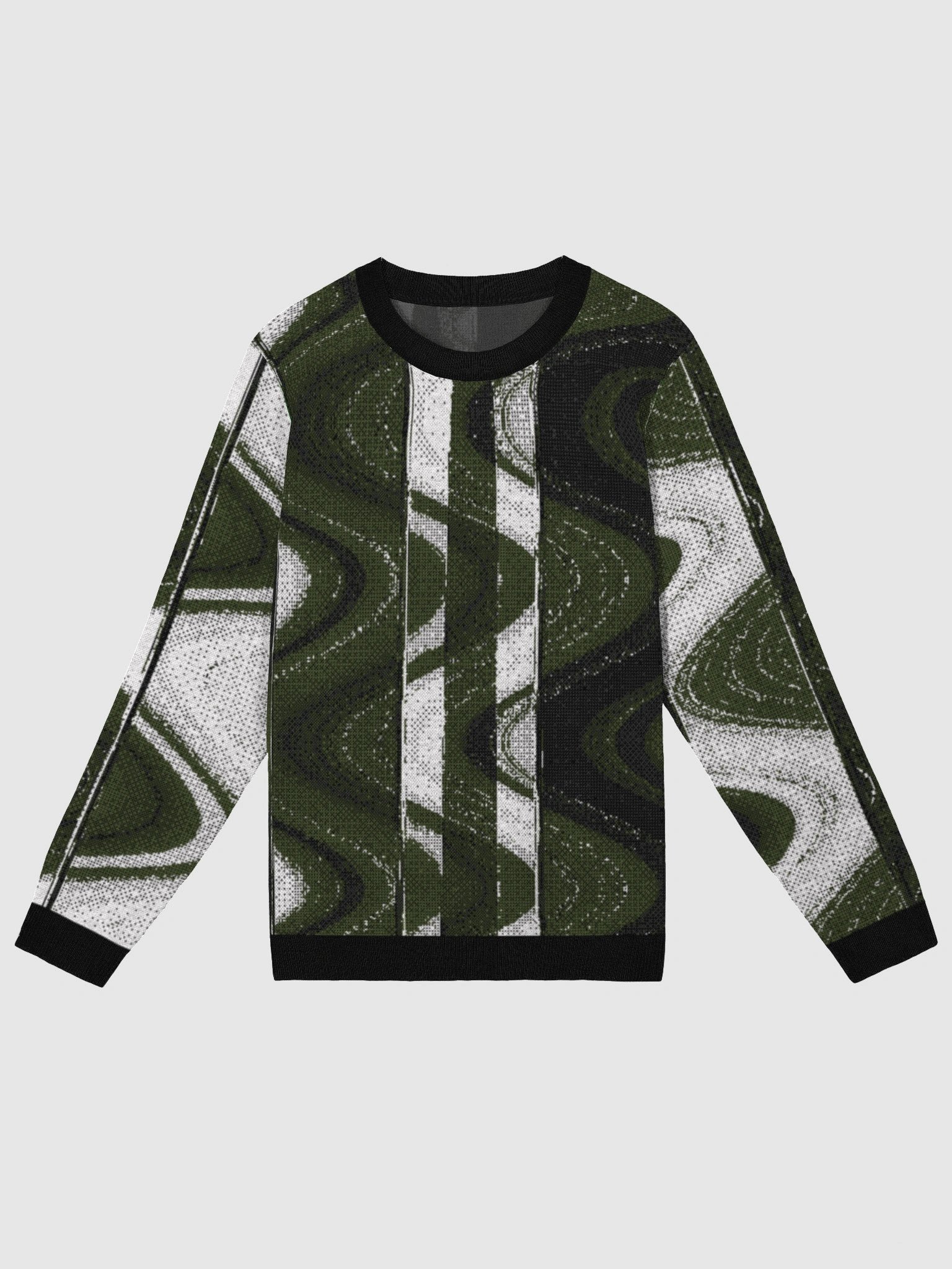 WAVELENGTH MONOLITH | JACQUARD KNIT CREWNECK - GREEN FIR product image (1)