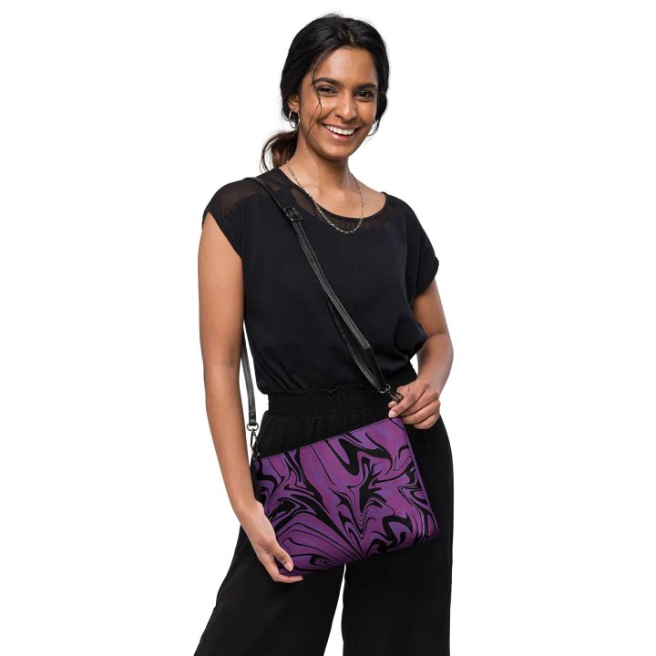Purple Swirl Flip-Sided Faux Leather Crossbody Bag product image (2)
