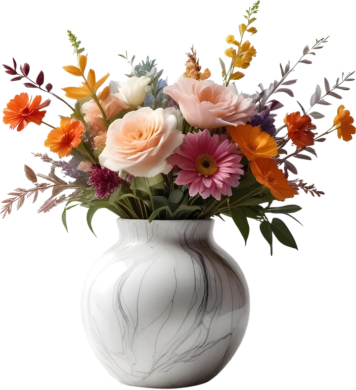 Marble Eternal – Bouquet Grace Vase PNG product image (1)