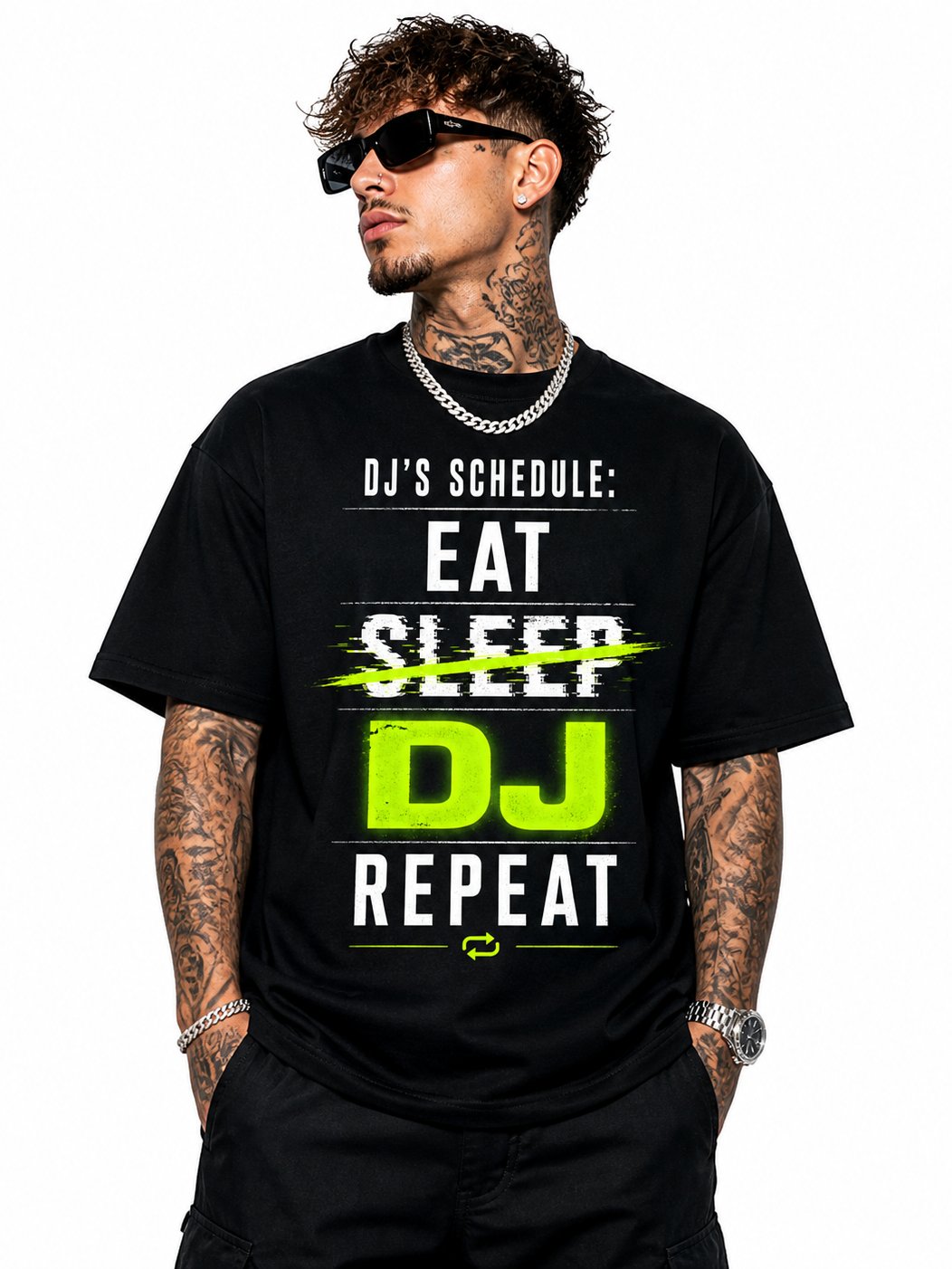 🔥 DJ’s Schedule Tee – Acid Green Edition product image (1)