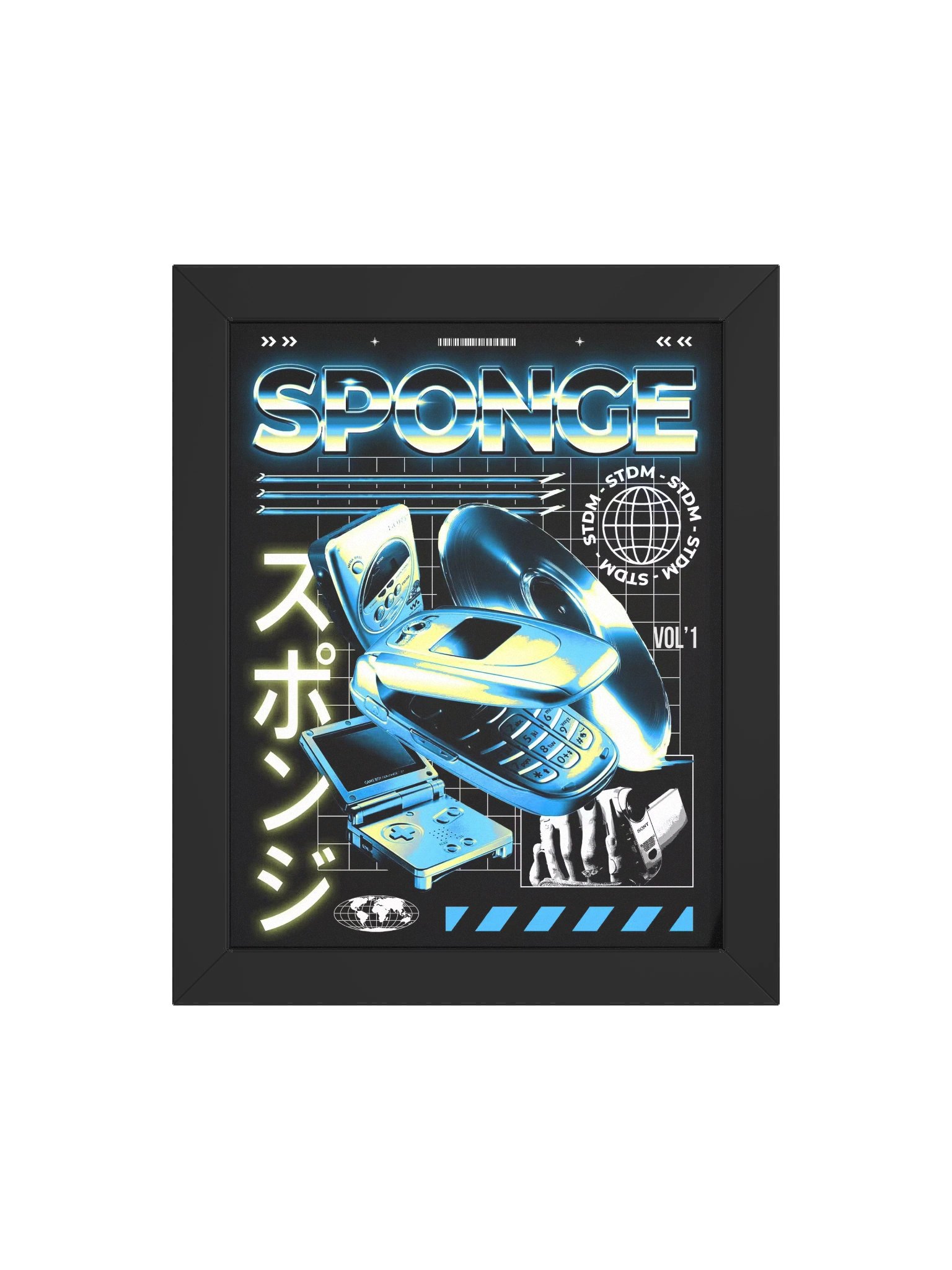 Vibrant Ayous Wood Framed SDTM Retro-Tech Vibes Poster product image (4)