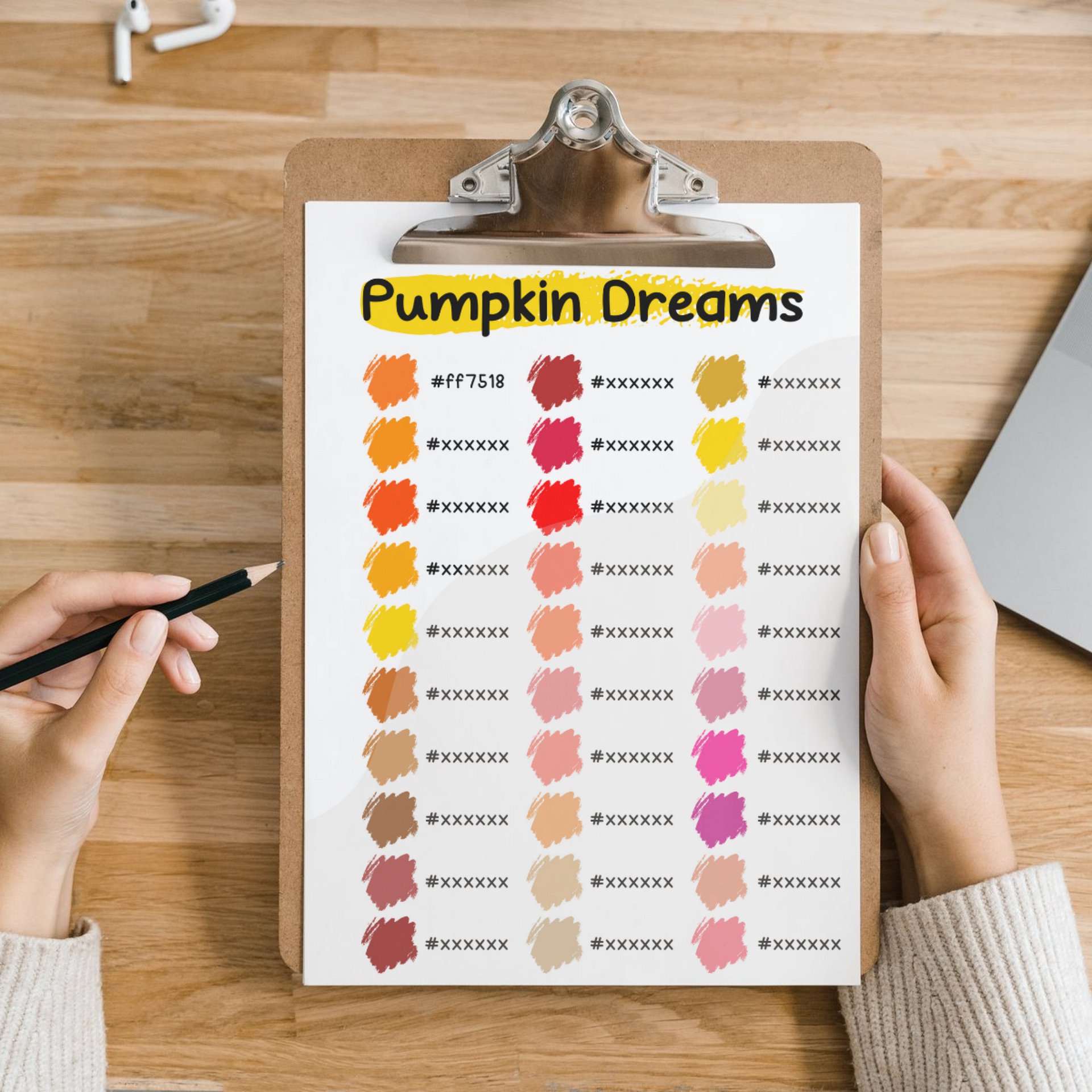 Pumpkin Dreams Procreate Color Palette with HEX Codes ★ DIGITAL ★ product image (4)